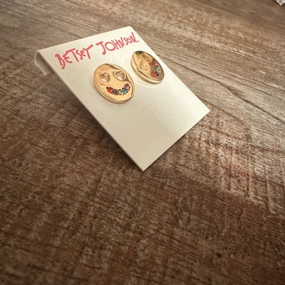 Betsey Johnson Smile Stud Earrings - Picture 5 of 6
